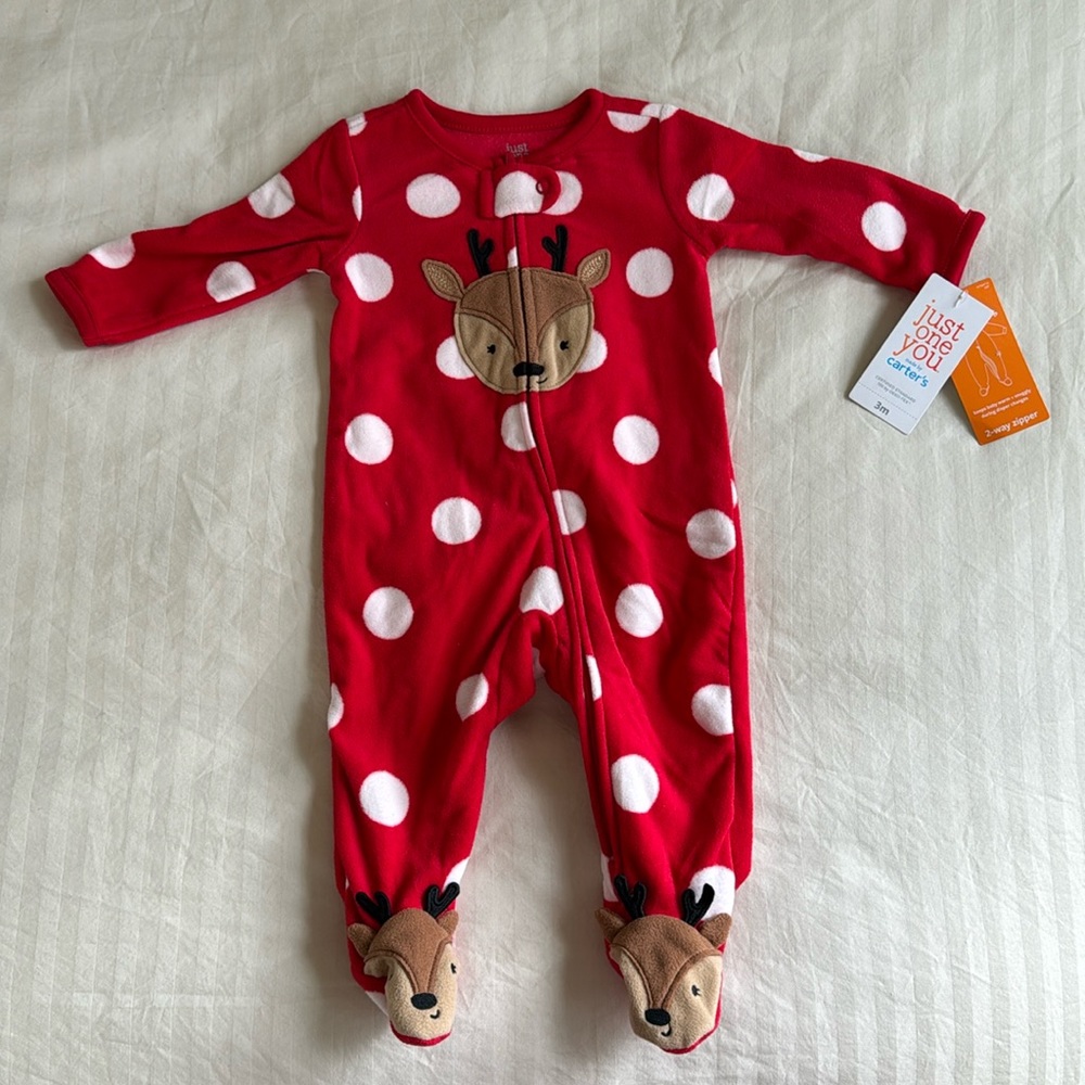 Carter’s Christmas Deer Onesie - 3 Months